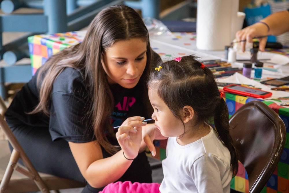 Face Painting table at the 2018 Great Insect Fair