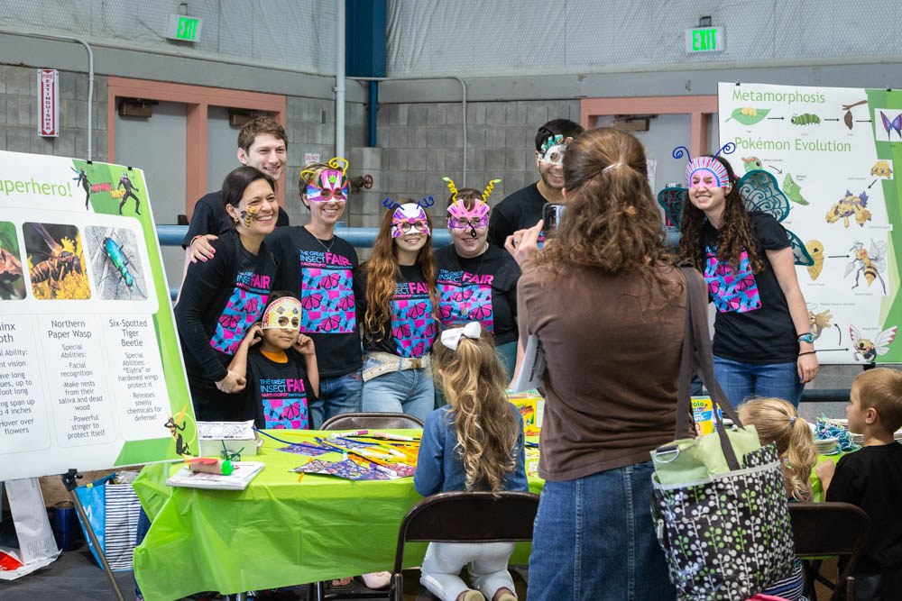 Fair coordinator, Assistant Professor of Entomology Margarita López-Uribe, and friends pose for a quick photo.