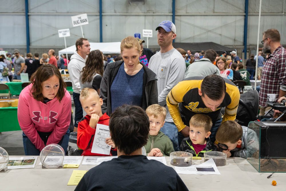 Children and adults enjoy displays at the annual Great Insect Fair