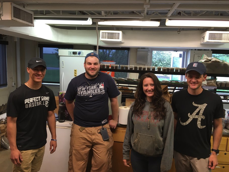 Garrett Reiter , Ken Koepplinger, Amanda Seow, and Hayden Bock, ready to get some research done!