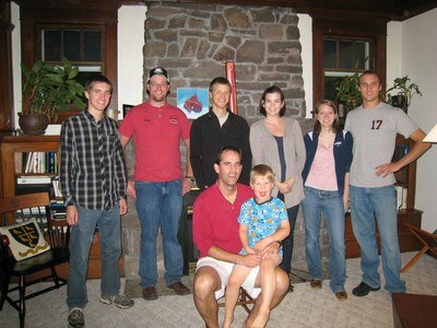 Back L to R: Curtis, Eric, Ian, Sarah, Allie, Nate Front: John and Quinn