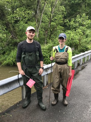 John and Fran geared up and ready to sample a stream