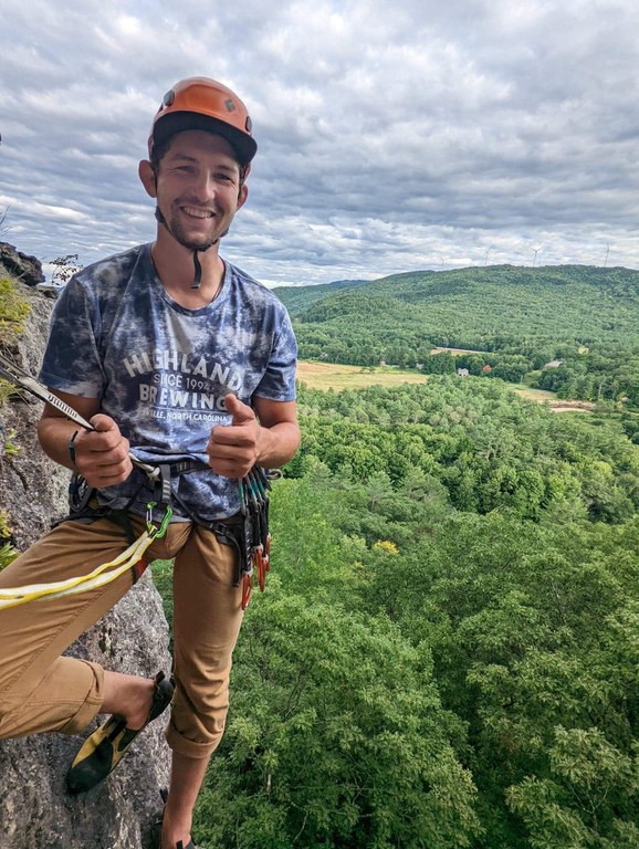 Jared is an avid climber, but has a healthy respect for the hazards of heights.